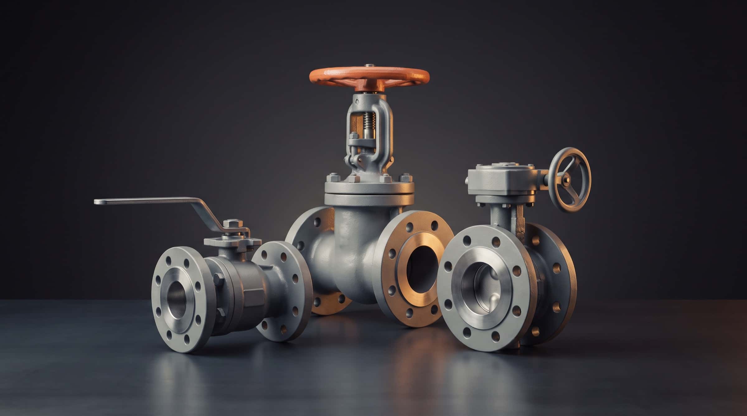 Flanged gate valve, ball valve and butterfly valve