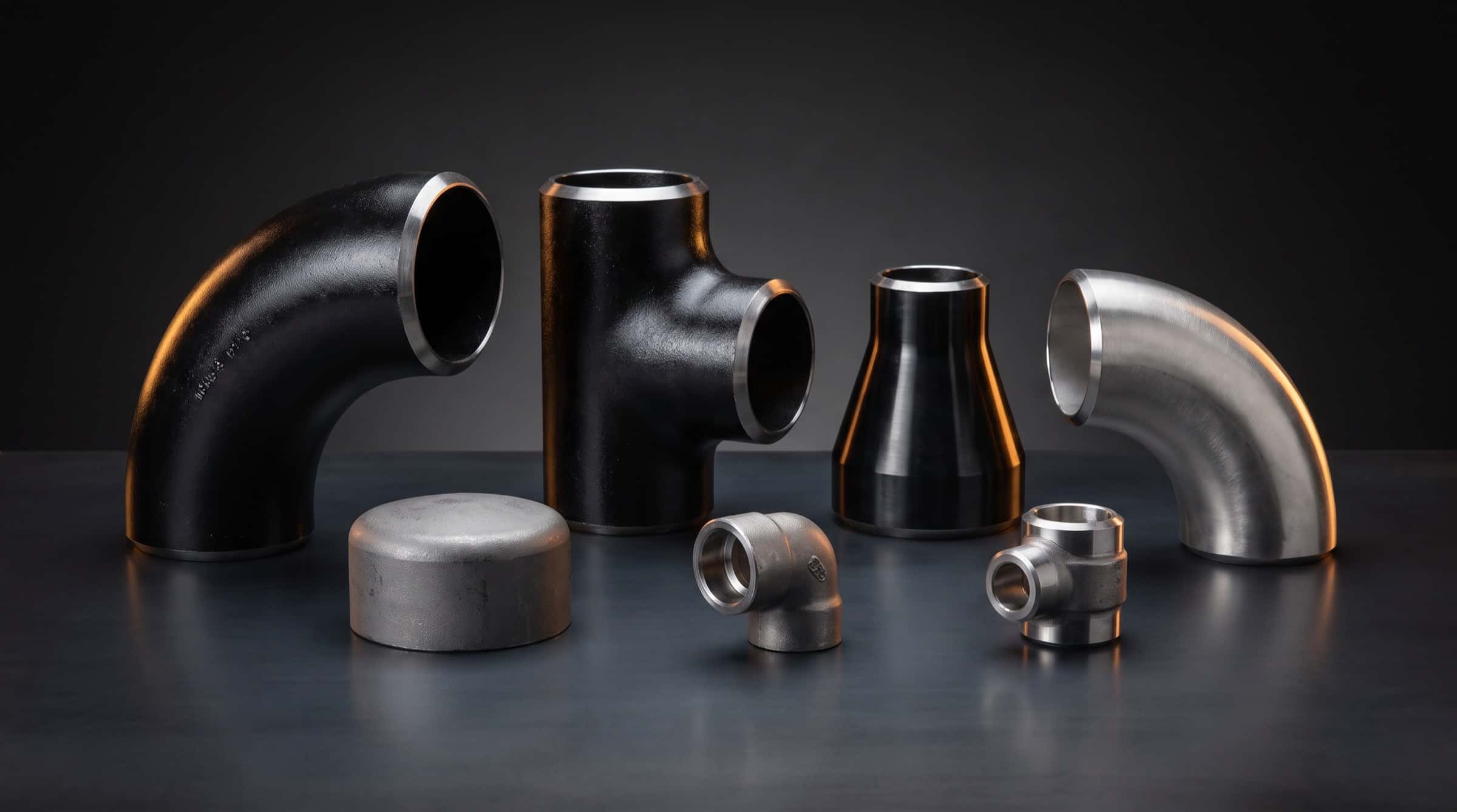 Butt-weld elbows, tee, reducer, cap and forged fittings